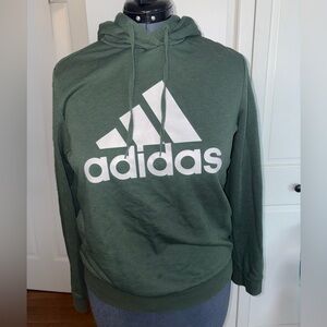 Adidas Women's Green Hoodie with White Logo